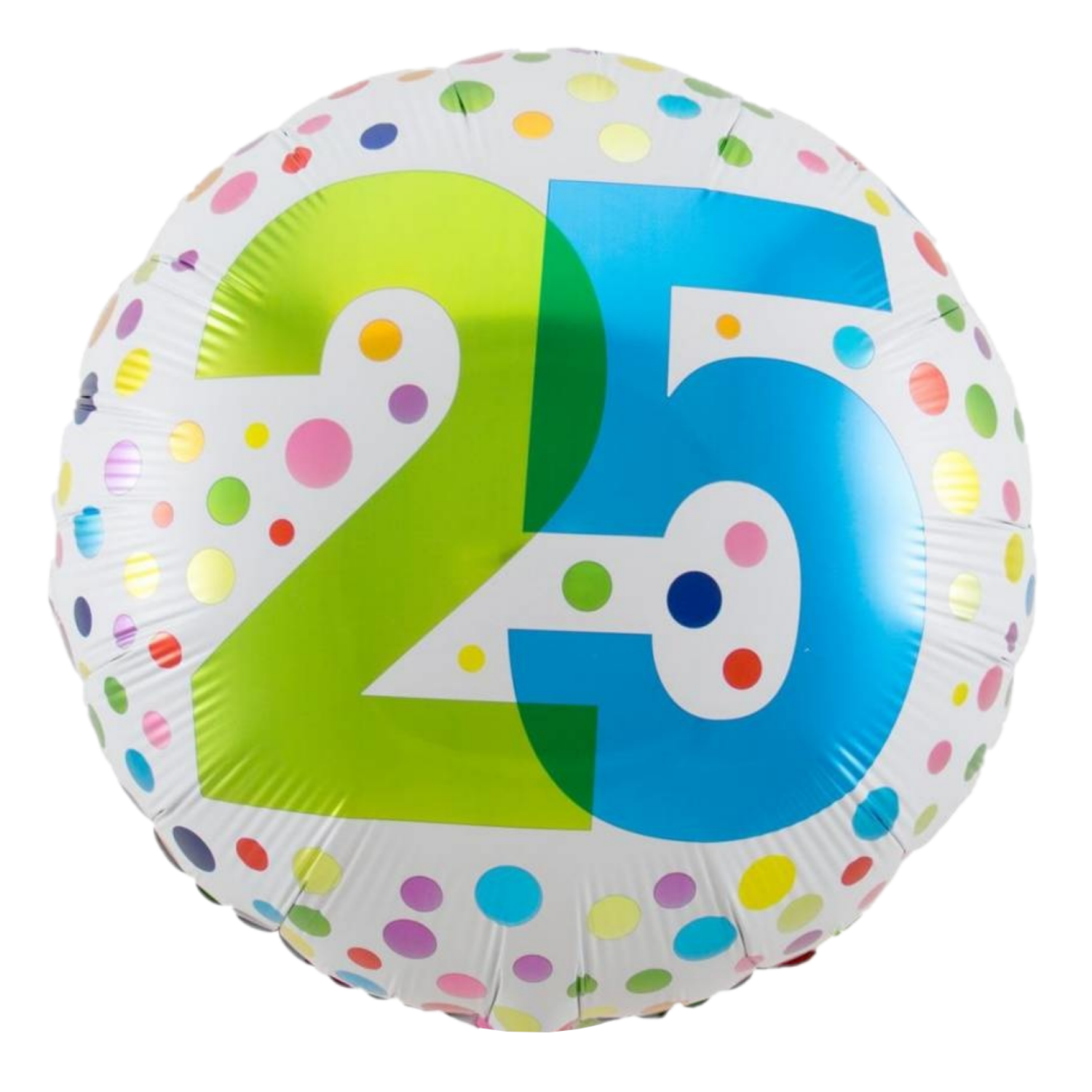 Folieballon - 25 jaar - Rainbow dots - 45cm - Zonder vulling*