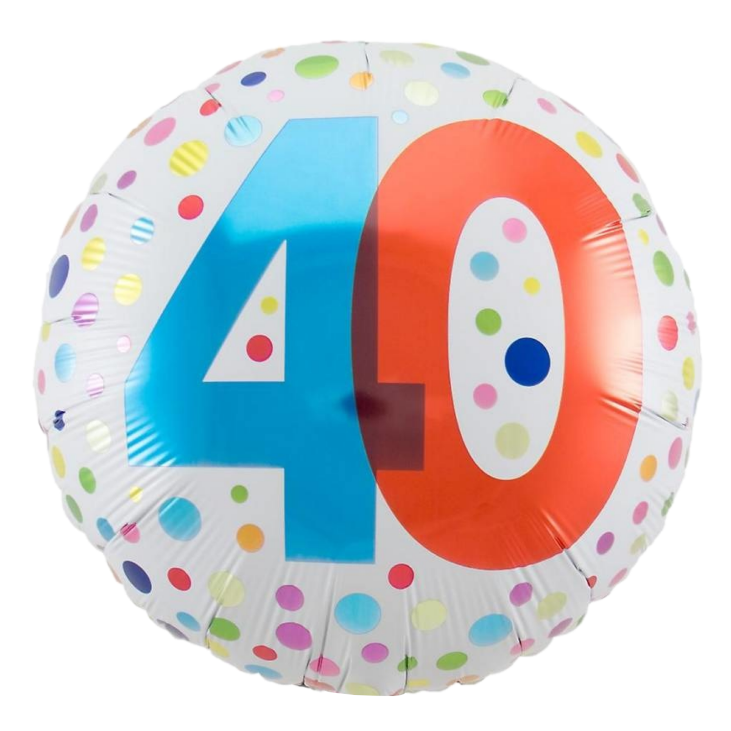 Folieballon - 40 jaar - Rainbow dots - 45cm - Zonder vulling
