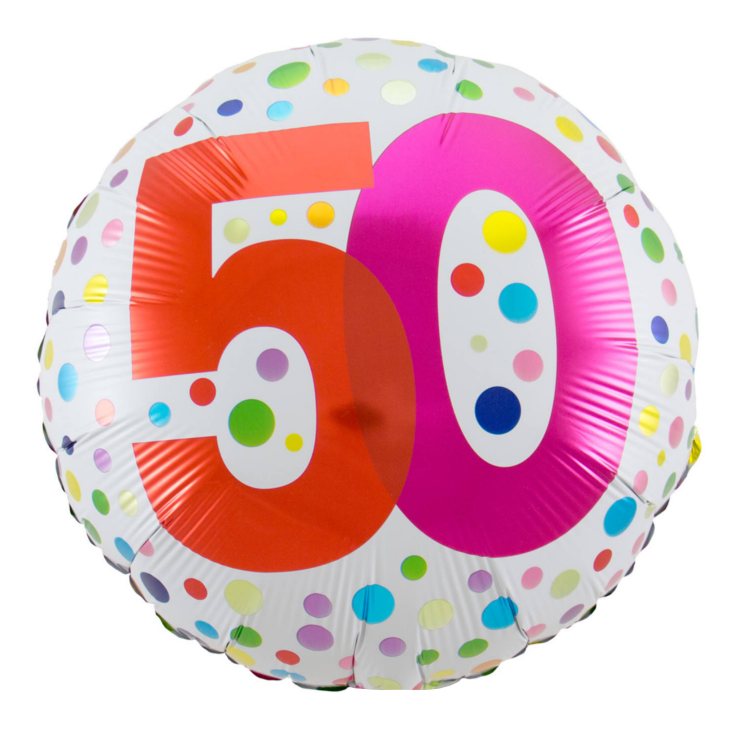 Folieballon - 50 jaar - Rainbow dots - 45cm - Zonder vulling