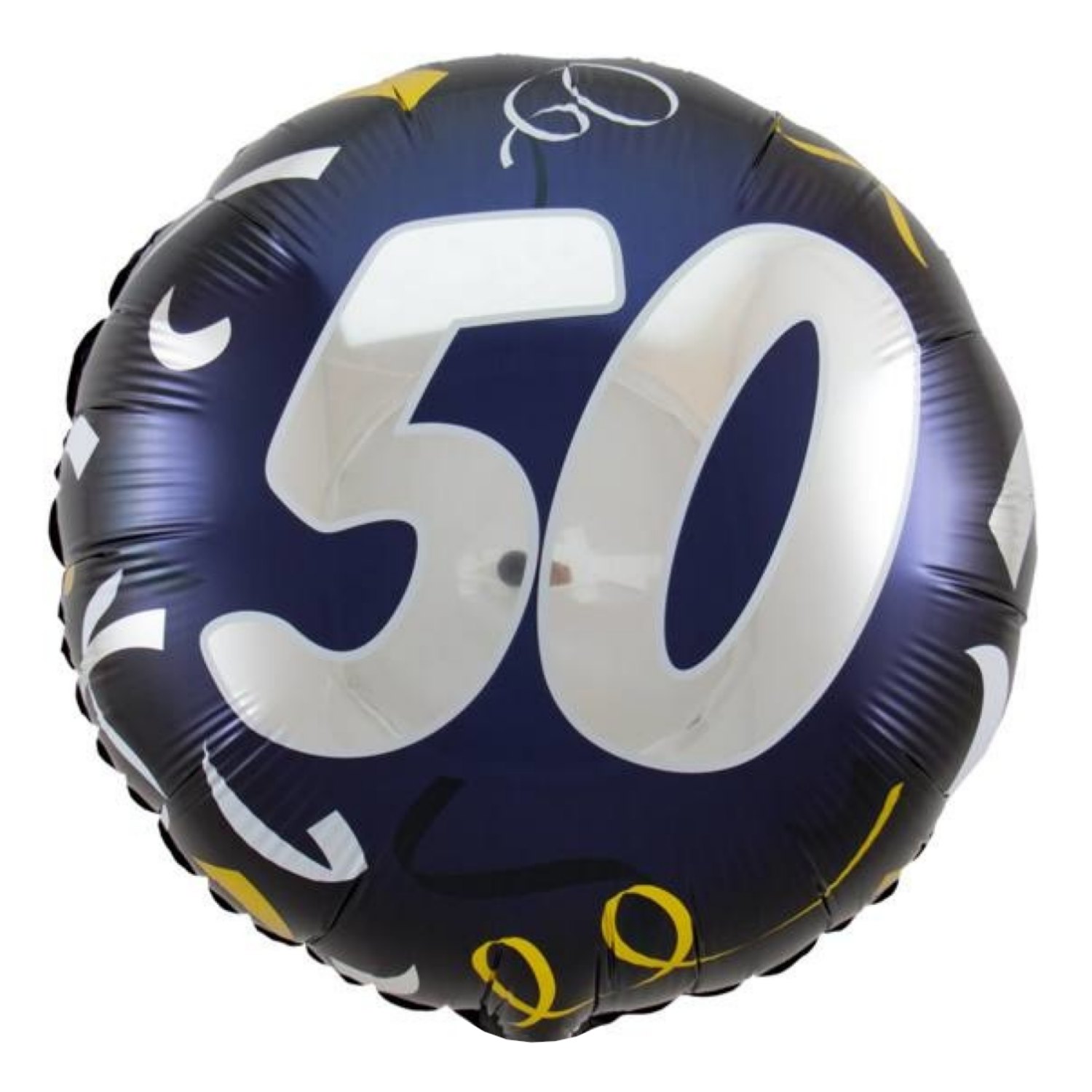 Folieballon - 50 jaar - Zwart, zilver, goud - 45cm - Zonder vulling