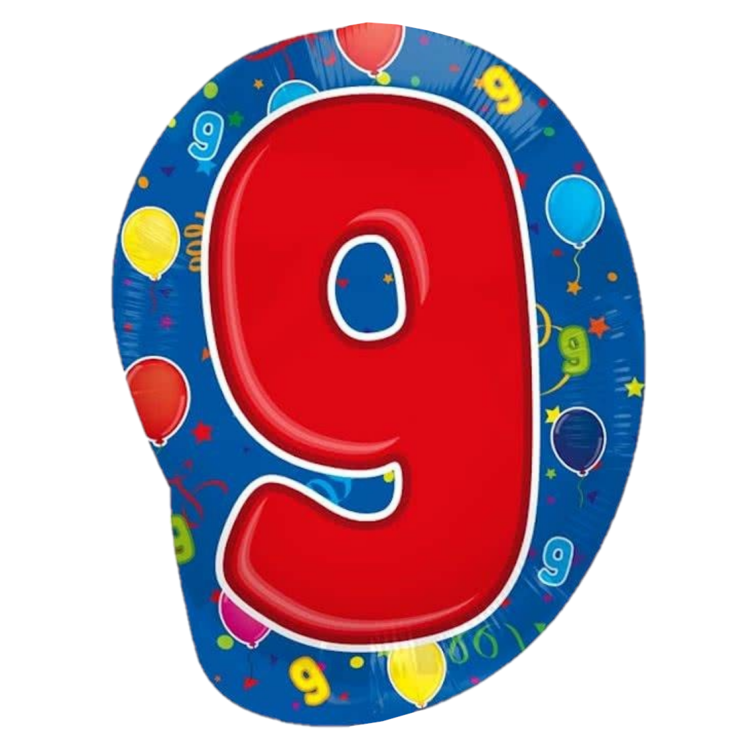 Folieballon - 9 - Shape - 56cm - Zonder vulling*