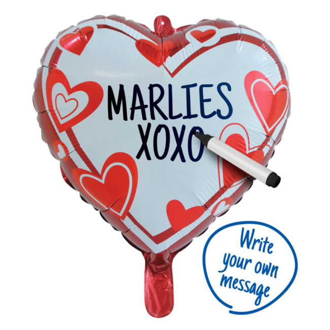 Folat Folieballon - Beschrijfbaar - Hart - 45cm - Zonder vulling