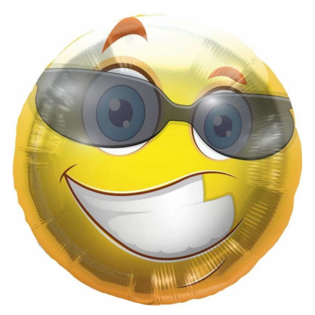 Folat Folieballon - Emoticon - Fun - 43cm - Zonder vulling