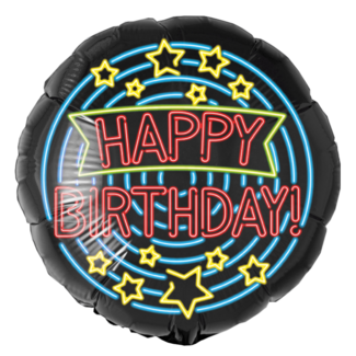 Paperdreams Folieballon - Happy birthday - Neon - 46cm- Zonder vulling