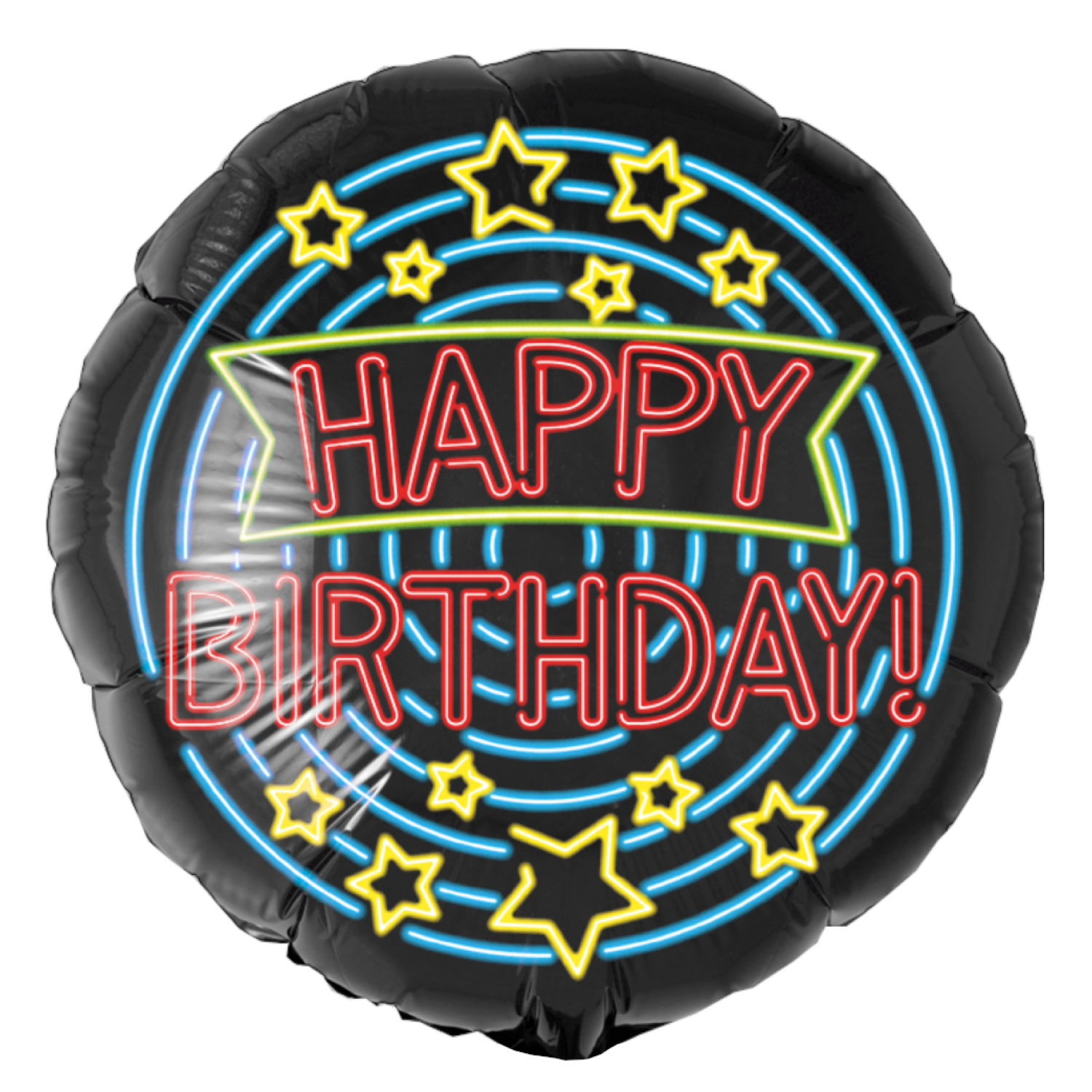 Folieballon - Happy birthday - Neon - 46cm- Zonder vulling