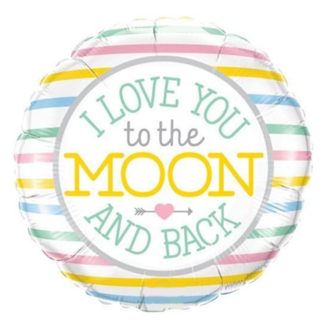 Qualatex Folieballon - I love you to the moon and back - 46cm- Zonder vulling