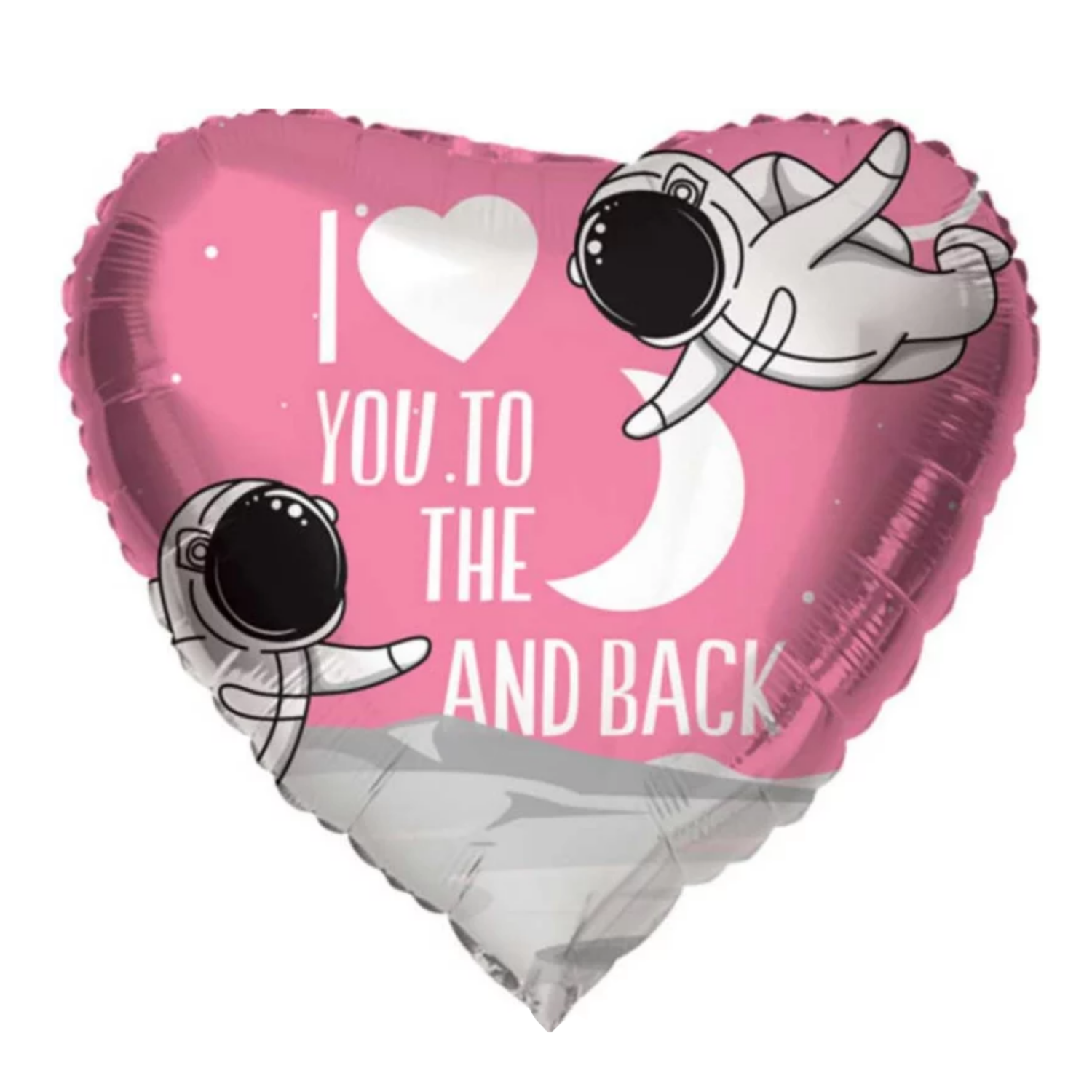 Folieballon - I love you to the moon... - Hart - 45cm - Zonder vulling