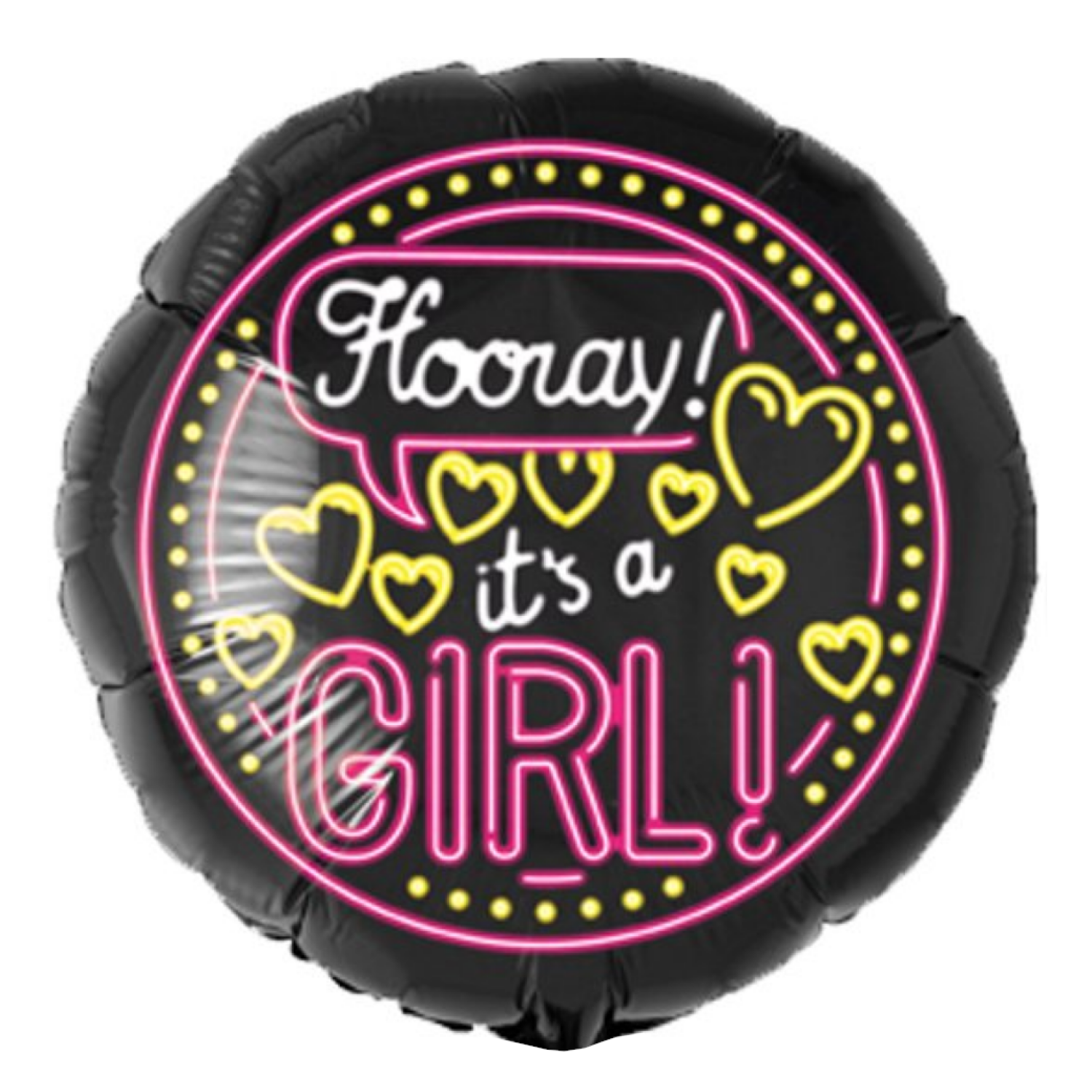 Folieballon - It's a girl - Neon 46cm - Zonder vulling