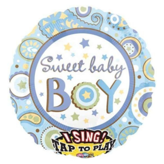 Anagram Folieballon - Sweet baby boy - Singing - 71cm - Zonder vulling