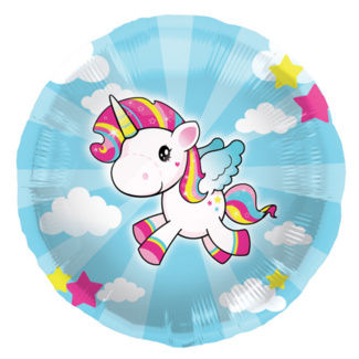Folat Folieballon - Unicorn - Eenhoorn - Rond - 45cm - Zonder vulling