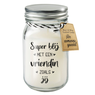 Paper Dreams Geurkaars - Vriendin - Zwart, wit