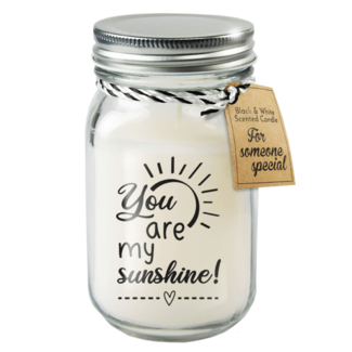 Paperdreams Geurkaars - You are my sunshine - Zwart, wit