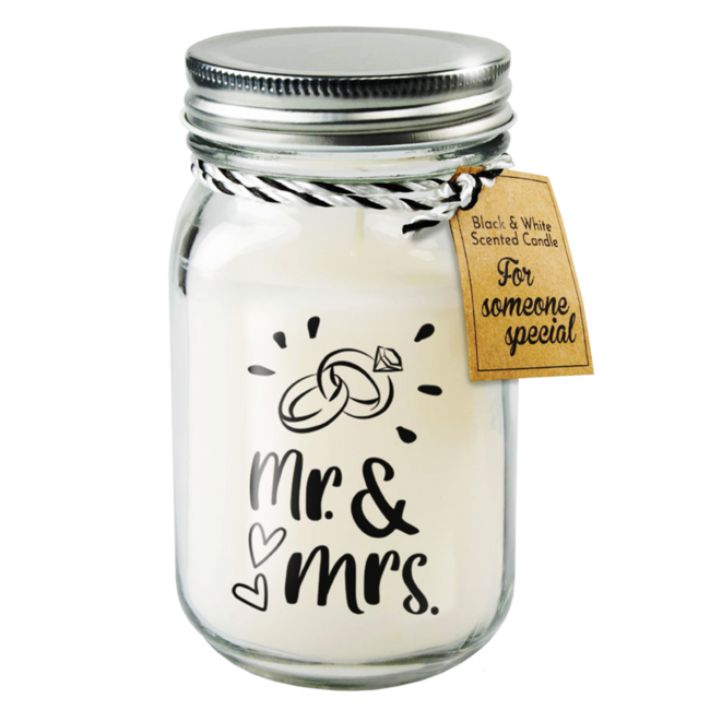 Paperdreams Geurkaars - Mr & Mrs - Zwart, wit - #27