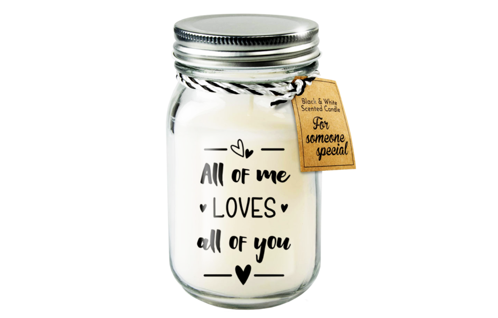 Geurkaars - All of me - Zwart, wit