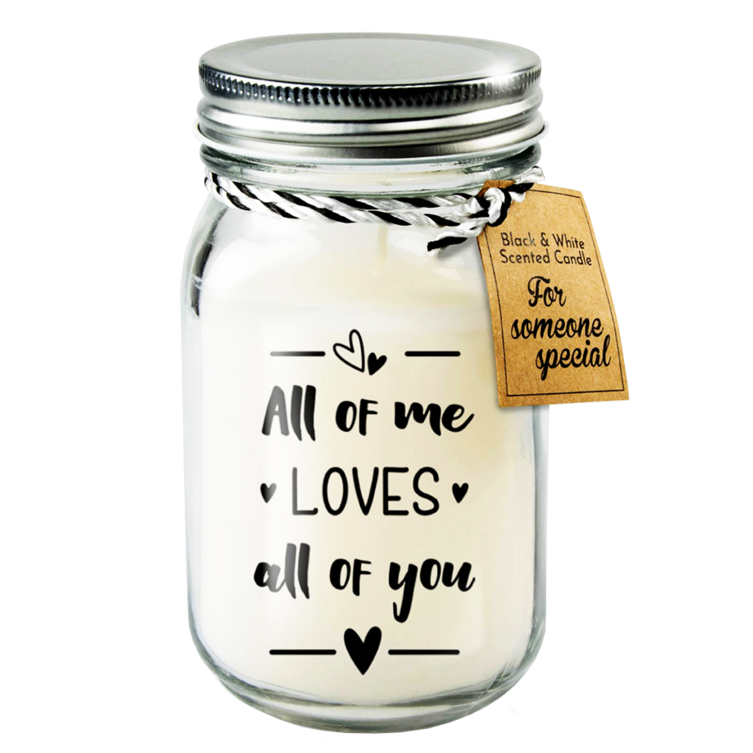 Geurkaars - All of me - Zwart, wit