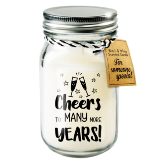 Paperdreams Geurkaars - Cheers - Zwart, wit