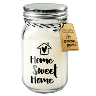 Paperdreams Geurkaars - Home sweet home - Zwart, wit