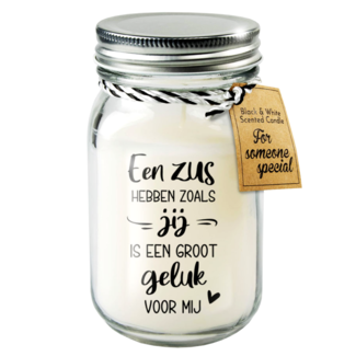 Paper Dreams Geurkaars - Zus - Zwart, wit