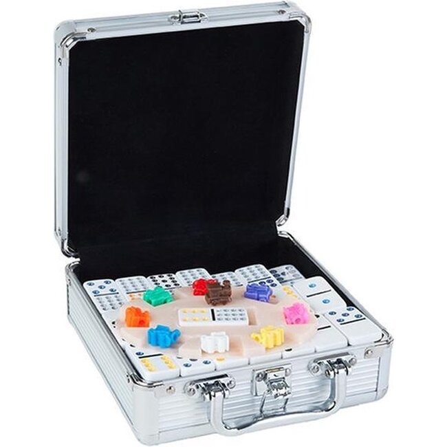 Spel - Domino - Dubbel 12 - Mexican train - In aluminium koffer