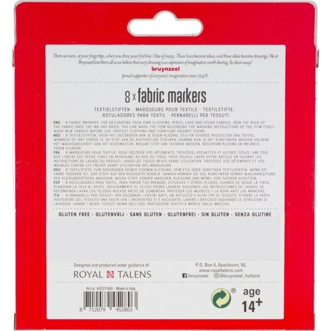 Bruynzeel Knutselen - Textielstiften - 8st.