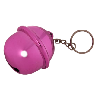 1234feest Sleutelhanger - Bel groot - Roze - 4,5cm