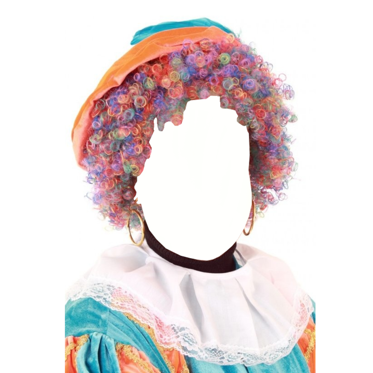 Pruik - Regenboog kleur- Piet - Verstelbare Kap - Kroeshaar