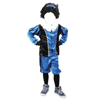 Comedia Kostuum - Piet - Velours - Blauw - mt.152