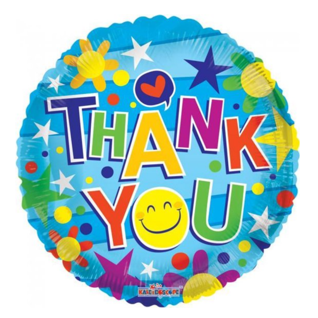 PartyXplosion Folieballon - Thank you - Smile - 46cm - Zonder vulling