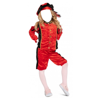 PartyXplosion Piet - Kostuum - Rood - Velours - mt.140