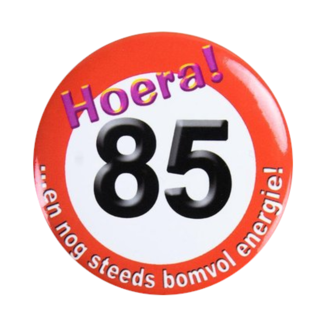 Paperdreams Button - 85 jaar - Verkeersbord - Klein