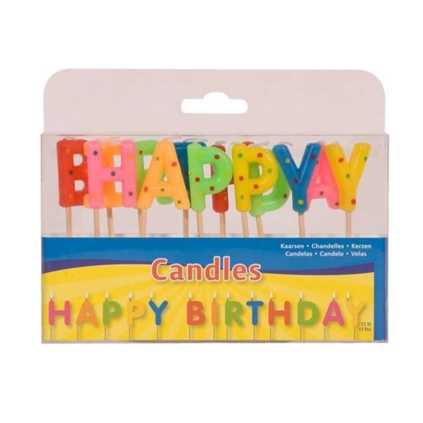 Kaarsjes - Op prikker - Happy Birthday