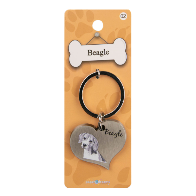 Paperdreams Sleutelhanger - Hond - Beagle - Metaal