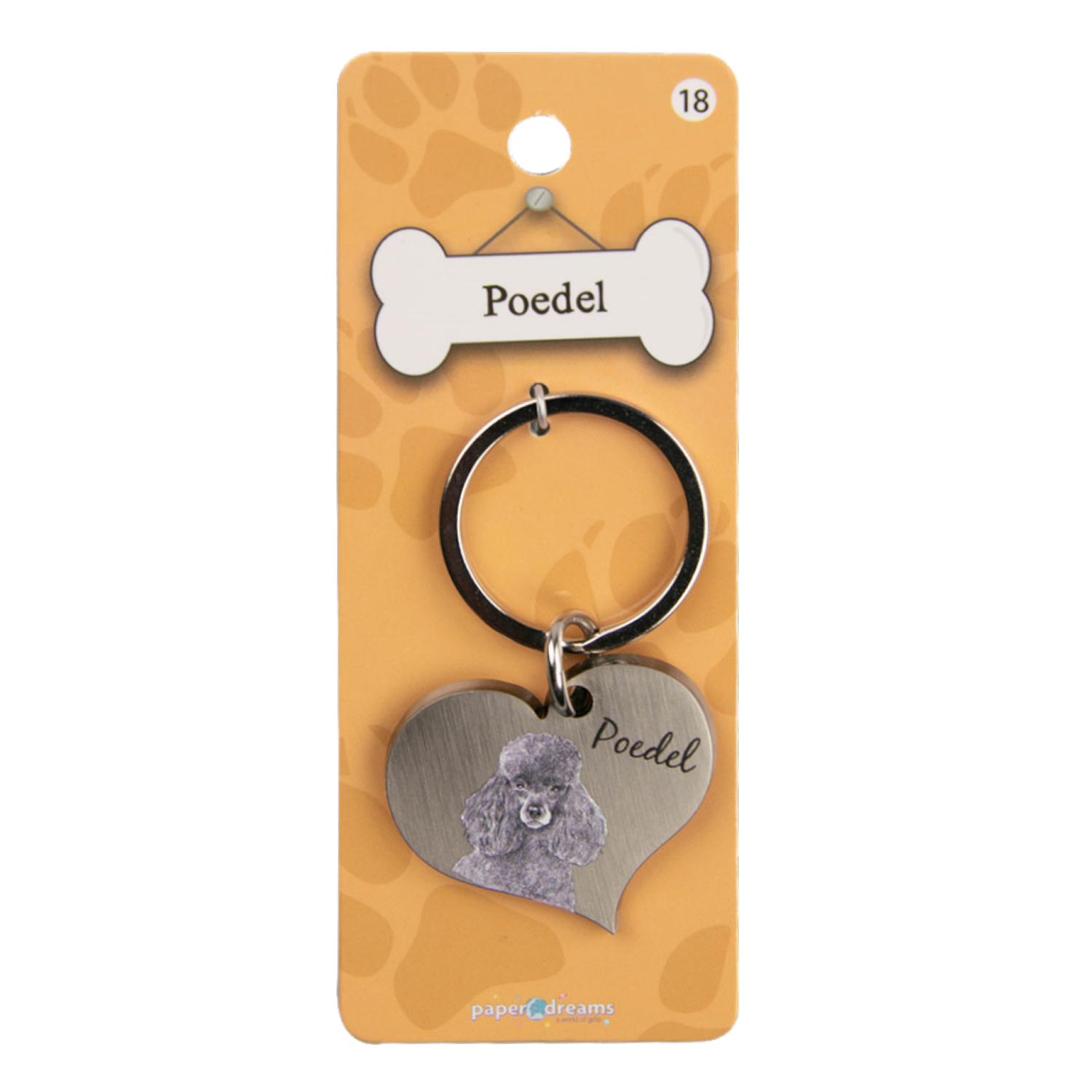 Sleutelhanger - Hond - Poedel - Metaal