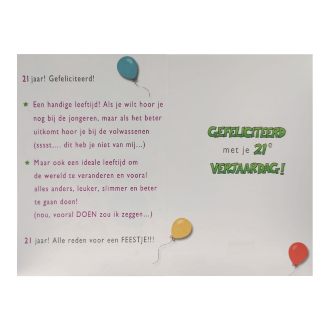 Artige Kaart - That funny age - 21 jaar - TFA028