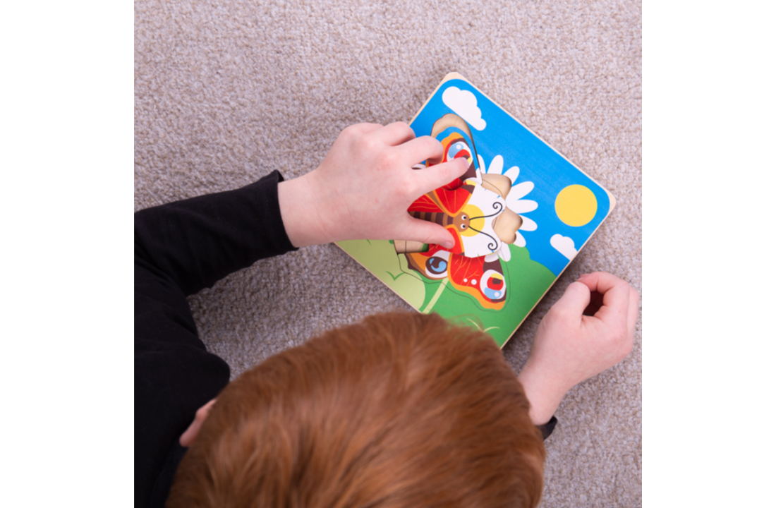 Puzzel - Van rupsenzaad tot vlinder - Levenscyclus - 3 lagen