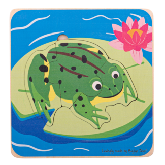 BigJigs Puzzel - Van kikkerdril tot kikker - Levenscyclus - 3 lagen