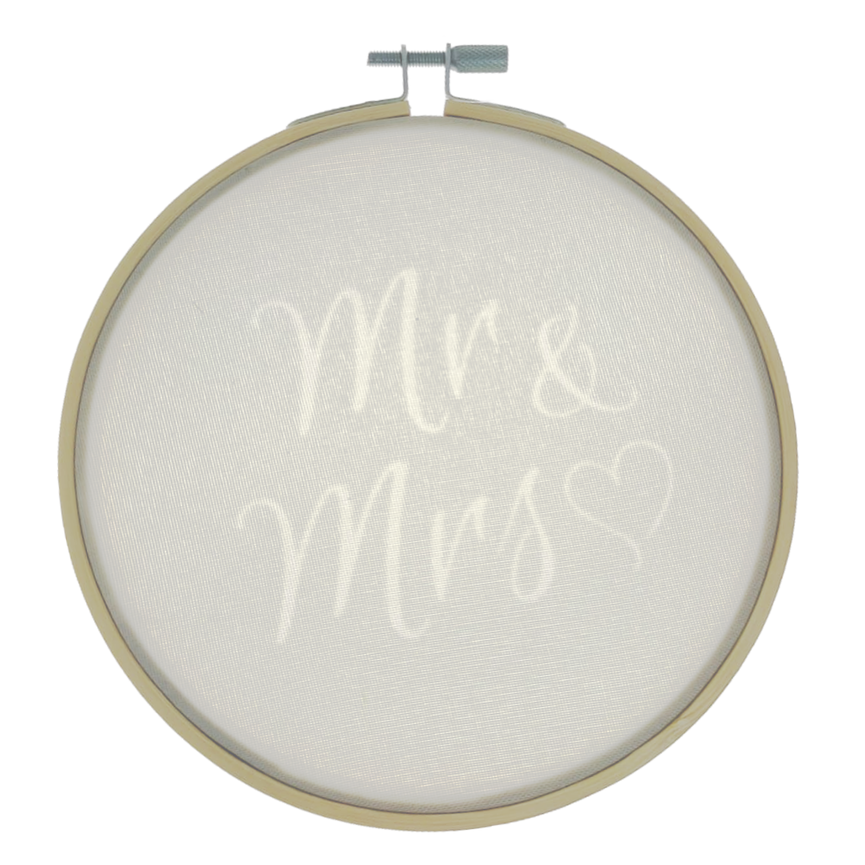 Wanddecoratie - Borduurring - Mr & Mrs - 14cm