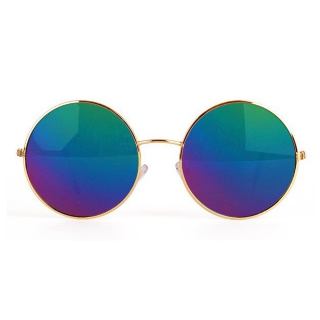 PartyXplosion Bril - Hippie - Olieglas - Blauw