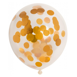 Ballonnen - Confetti - Metallic goud - 30cm - 6st.