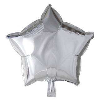 Fiesta Folieballon - Ster - Zilver - 46cm - Zonder vulling