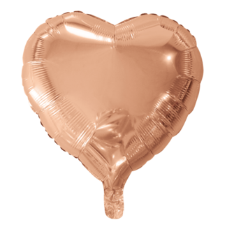 Folieballon - Hart - Rosé goud - 45cm - Zonder vulling