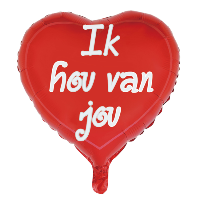 Folieballon - Hart - Ik hou van jou - 45cm - Zonder vulling