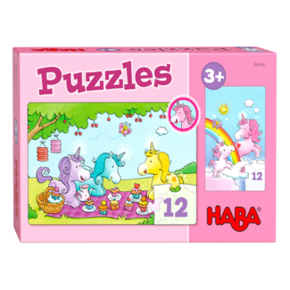 Haba Puzzel -  Eenhoorn Flonkerglans- Rosalie & Friends - 2x12st. - 3+