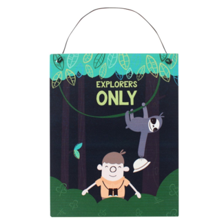 1234feest Hangdecoratie - Explorers only - Metaal - 15x19cm