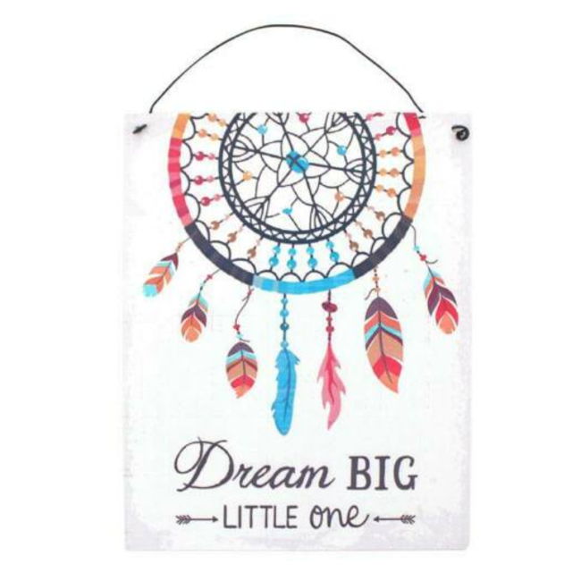 1234feest Hangdecoratie - Dromenvanger - Dream big little one - Metaal - 15x19cm