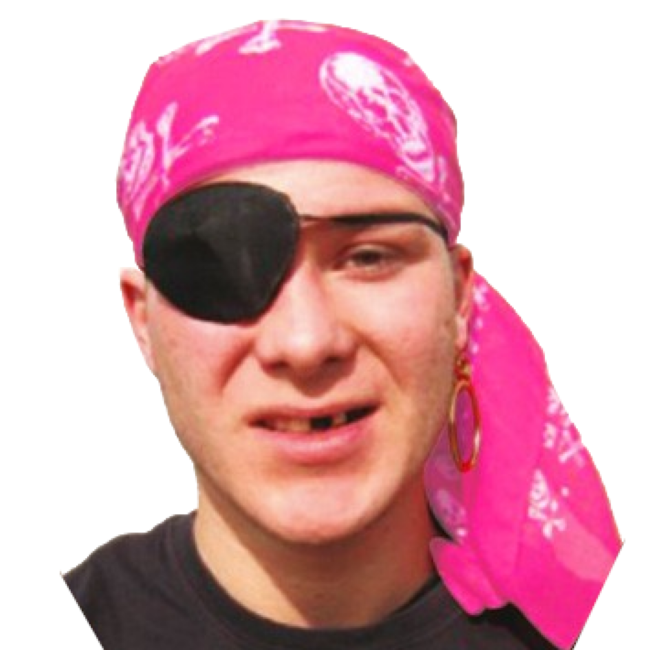 PartyXplosion Zakdoek - Bandana - Roze - Piraat