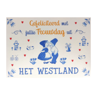 Artige Kaart - Groeten uit - Gefeliciteerd met jullie trouwdag uit het Westland - GRD019