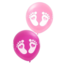 PartyXplosion Ballonnen - Baby Voetjes - Roze - 8st.