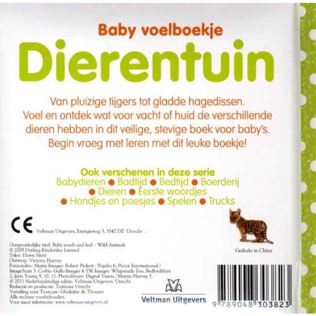 Veltman Boek - Baby voelboekje - Dierentuin