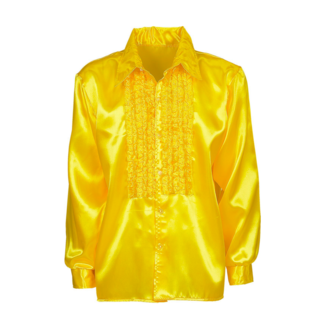 PartyXplosion Kostuum - Disco - Blouse - Geel - Met ruches - M